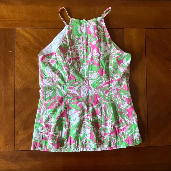 Lilly Pulitzer Annabelle Halter Tank | Forgot My Trunks Print Size 4 100% Cotton - Picture 5 of 8